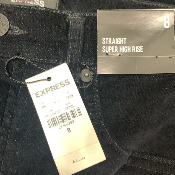 Express Black Velvet Super High Rise Straight Pant- NWT - Picture 13 of 16